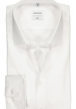 Seidensticker slim fit overhemd, mouwlengte 7, wit