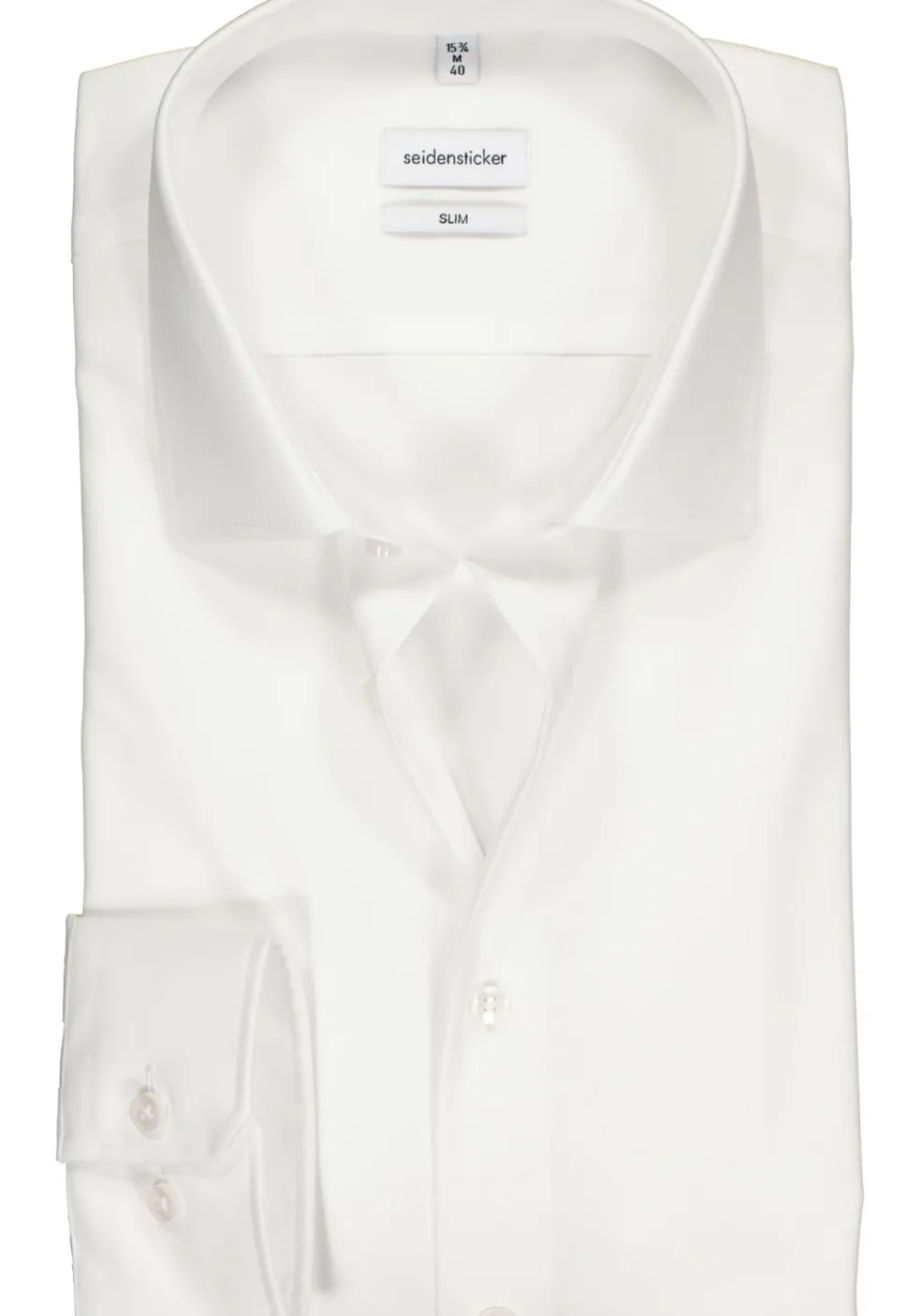 Seidensticker slim fit overhemd, mouwlengte 7, wit