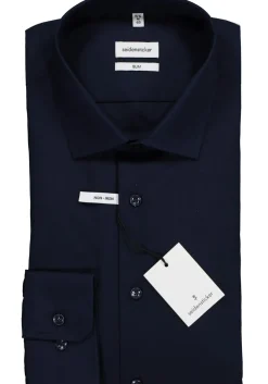 Seidensticker slim fit overhemd, donkerblauw