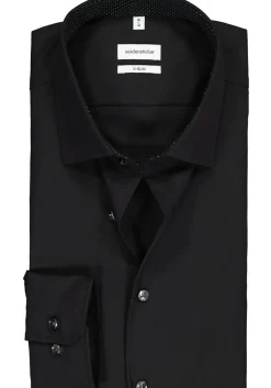 Seidensticker x-slim fit overhemd, zwart (contrast)