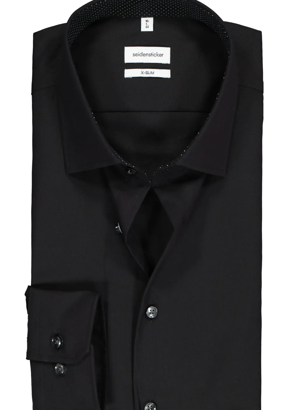 Seidensticker x-slim fit overhemd, zwart (contrast)