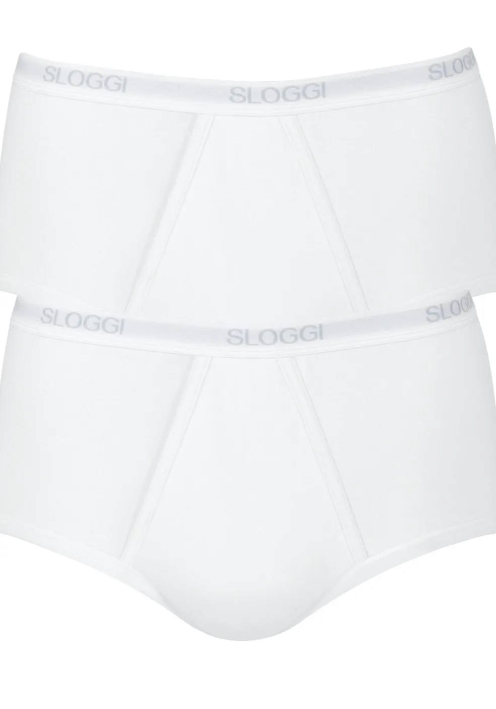 Sloggi Men Basic Maxi, heren slips met gulp (2-pack), wit
