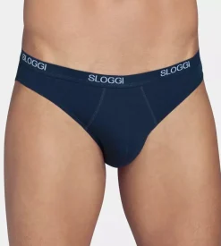 Sloggi Men Basic Mini, heren slip met smalle zijkanten (1-pack), nachtblauw