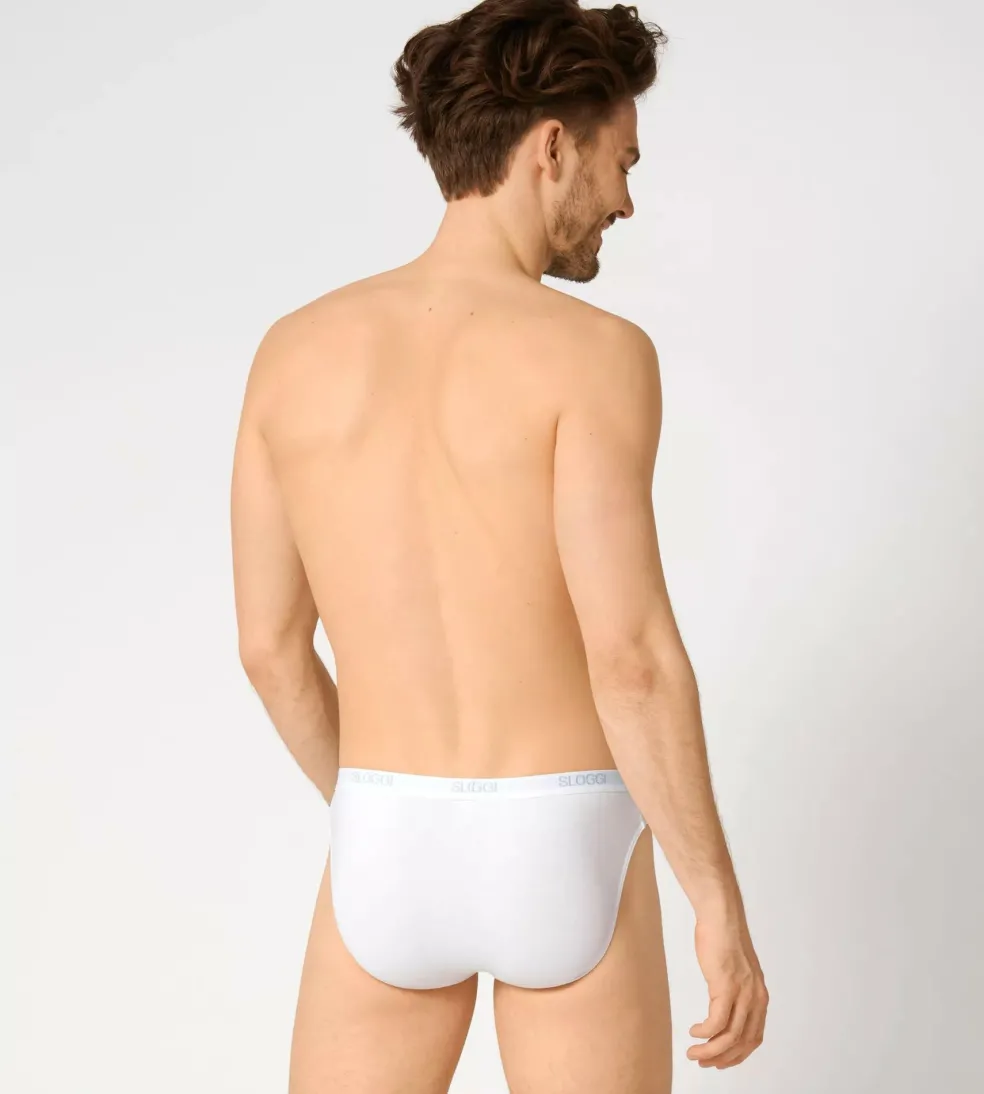 Sloggi Men Basic Mini, heren slip met smalle zijkanten (1-pack), wit