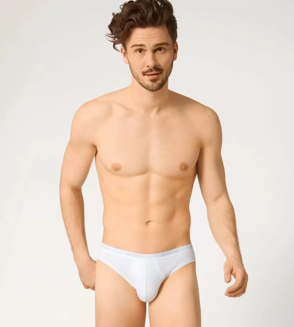 Sloggi Men Basic Mini, heren slip met smalle zijkanten (1-pack), wit