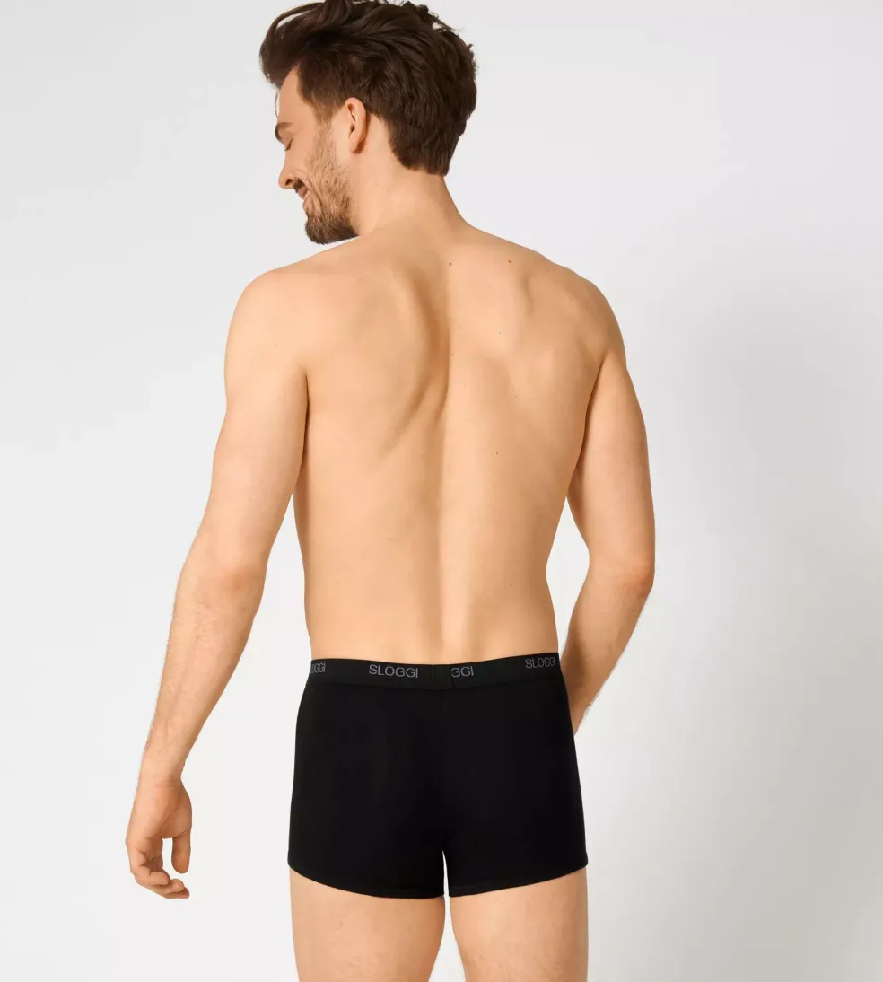 Sloggi Men Basic Short, heren boxershort korte pijp (1-pack), zwart