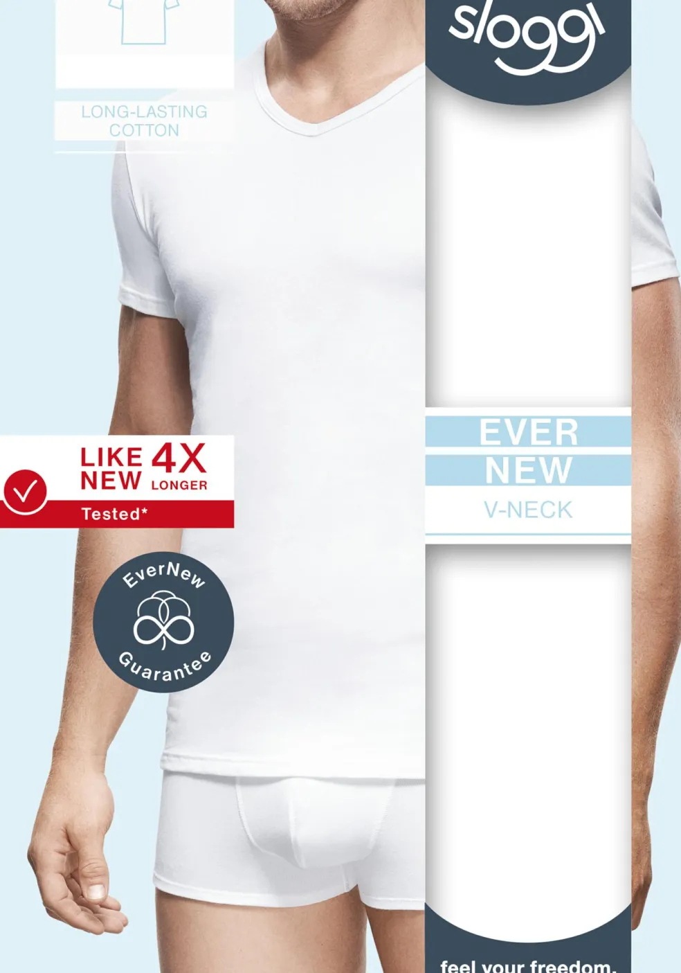 Sloggi Men EVERNEW V-Neck, heren T-shirt (1-pack), wit