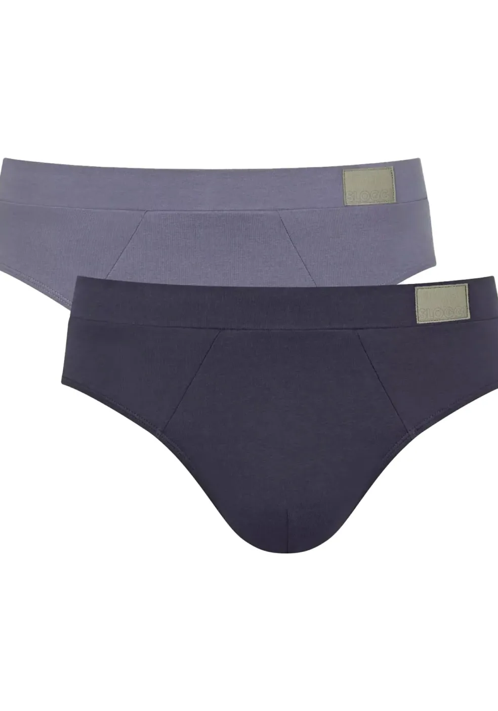 Sloggi Men GO Natural Brief, heren slip (2-pack), licht- en donkerblauw