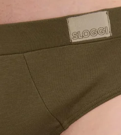 Sloggi Men GO Natural Brief, heren slip met smalle zijkanten (2-pack), bruin en olijfgroen