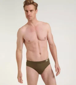 Sloggi Men GO Natural Brief, heren slip met smalle zijkanten (2-pack), bruin en olijfgroen