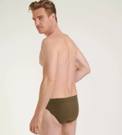 Sloggi Men GO Natural Brief, heren slip met smalle zijkanten (2-pack), bruin en olijfgroen