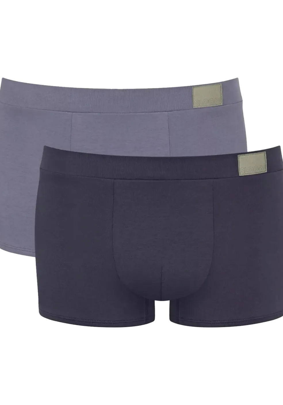 Sloggi Men GO Natural Hipster, heren boxershort korte pijp (2-pack), licht- en donkerblauw