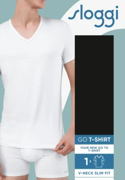 Sloggi Men GO Shirt V-Neck Slim Fit, heren T-shirt (1-pack), zwart