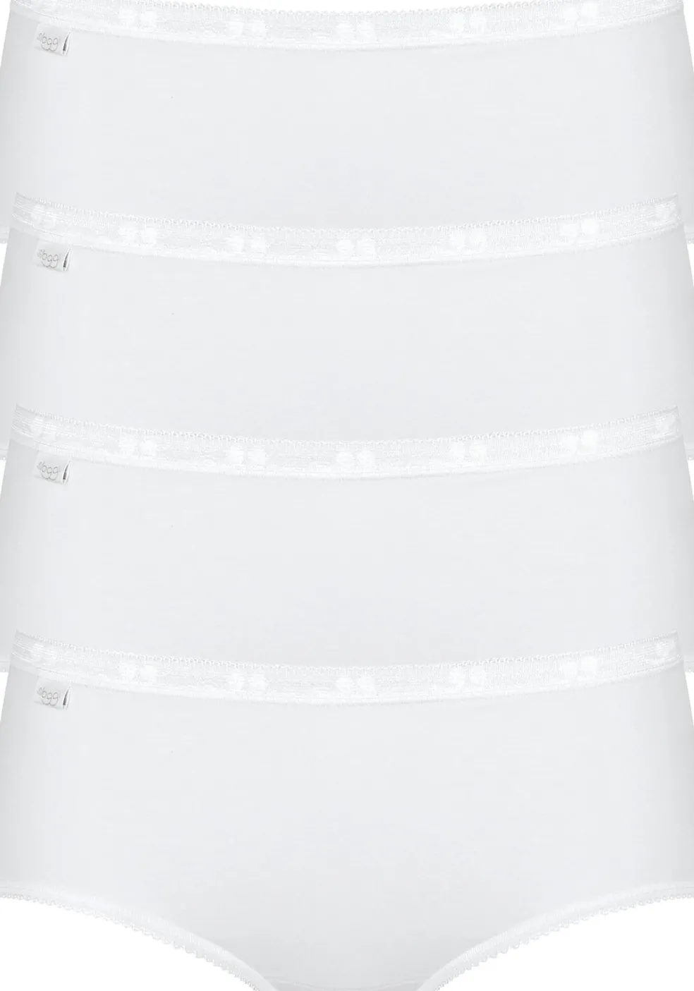 Sloggi Women Basic Midi, dames midi slip (4-Pack), wit