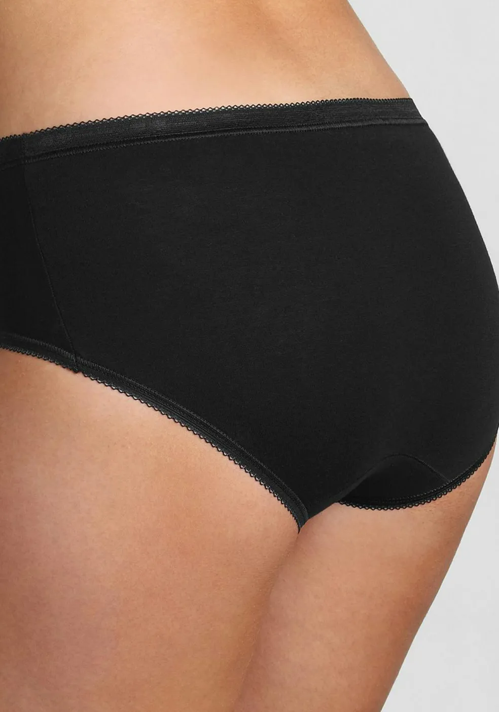 Sloggi Women Basic Midi, dames midi slip (4-Pack), zwart