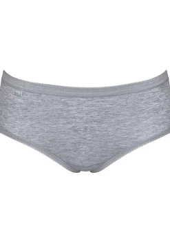 Sloggi Women Basic+ Midi (3-pack), dames slip, wit, donkerblauw, grijs