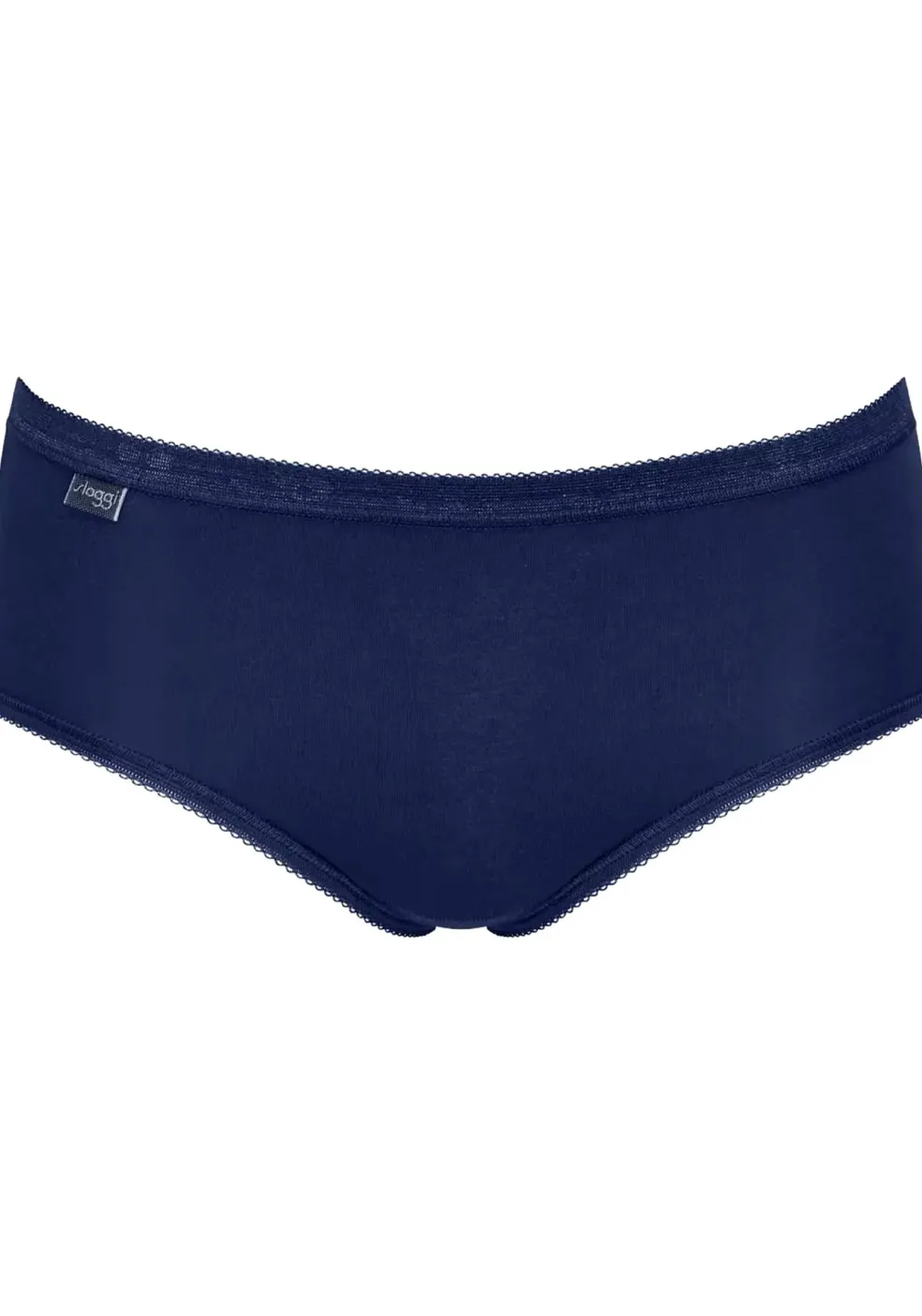 Sloggi Women Basic+ Midi (3-pack), dames slip, wit, donkerblauw, grijs