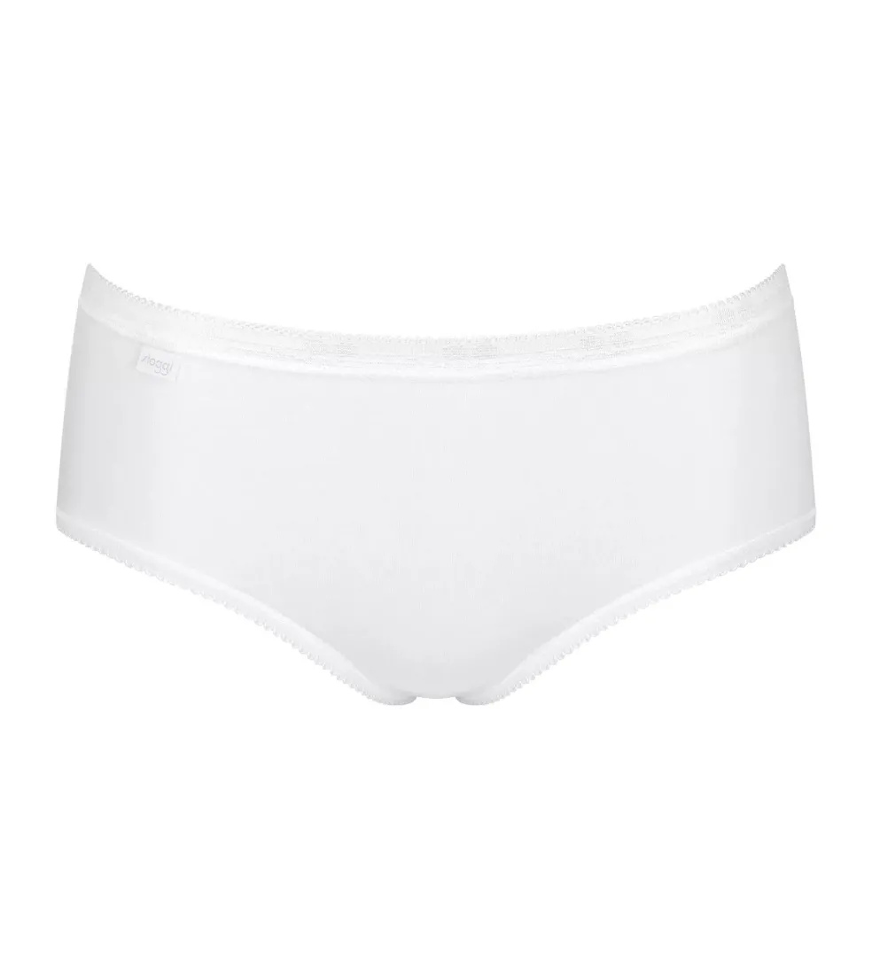 Sloggi Women Basic+ Midi (4-pack), dames slip, wit, grijs, lila, zwart