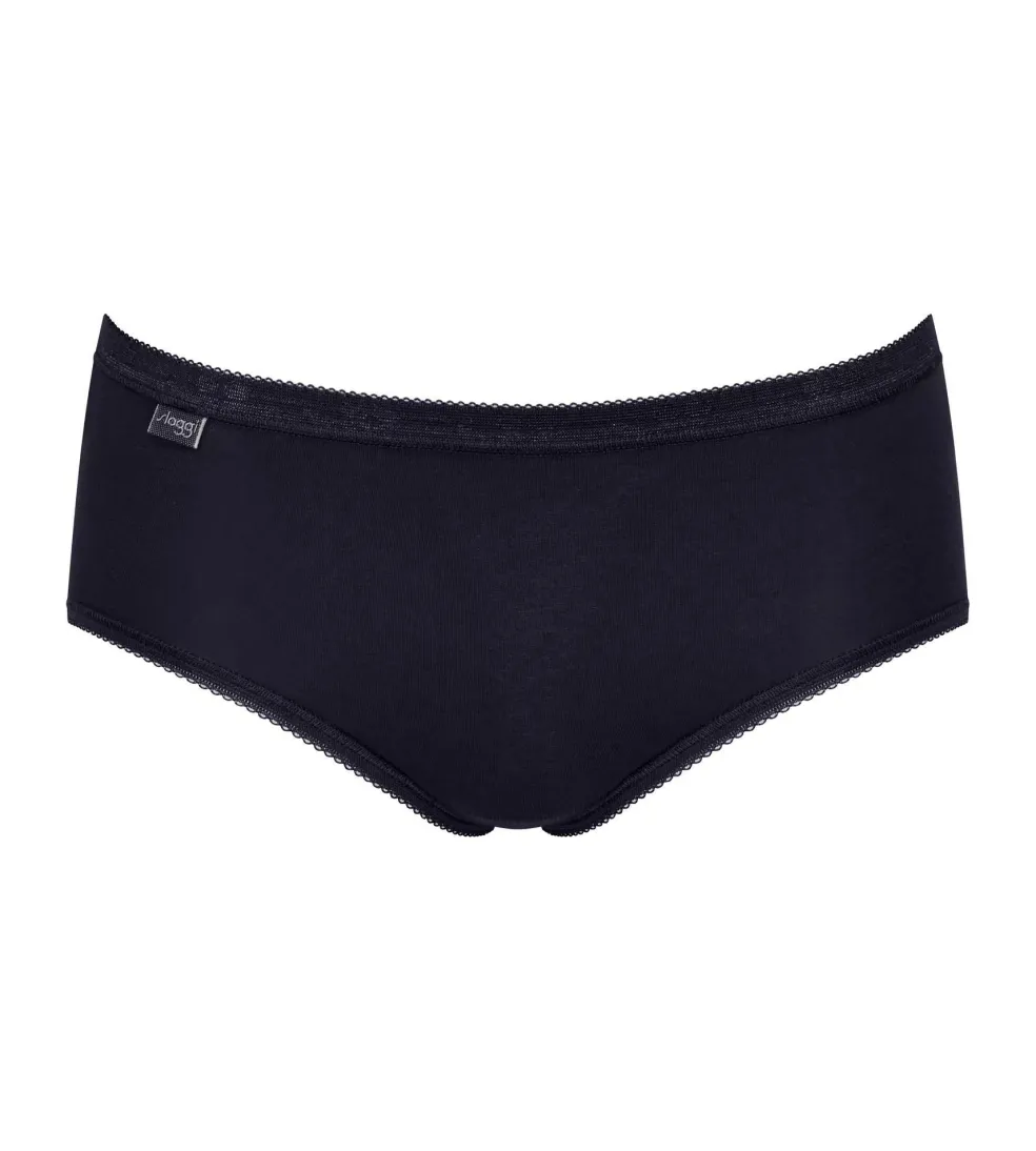 Sloggi Women Basic+ Midi (4-pack), dames slip, wit, grijs, lila, zwart