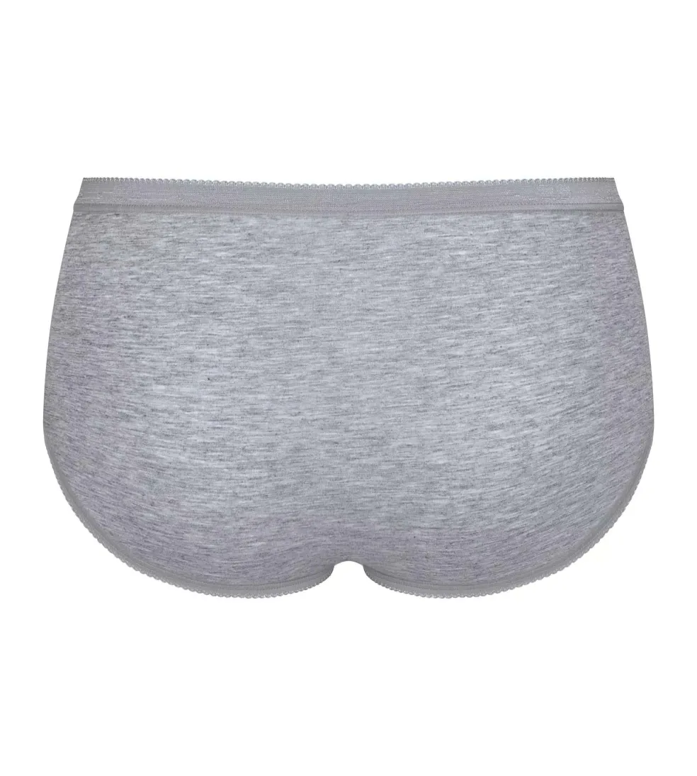 Sloggi Women Basic+ Midi (4-pack), dames slip, wit, grijs, lila, zwart