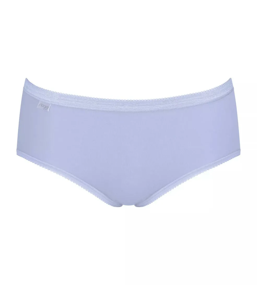 Sloggi Women Basic+ Midi (4-pack), dames slip, wit, grijs, lila, zwart