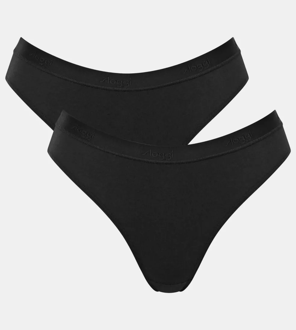 Sloggi Women GO Casual High leg (2-pack), dames slip, zwart