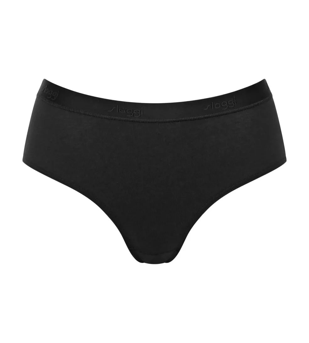 Sloggi Women GO Casual Midi (2-pack), dames slip, zwart
