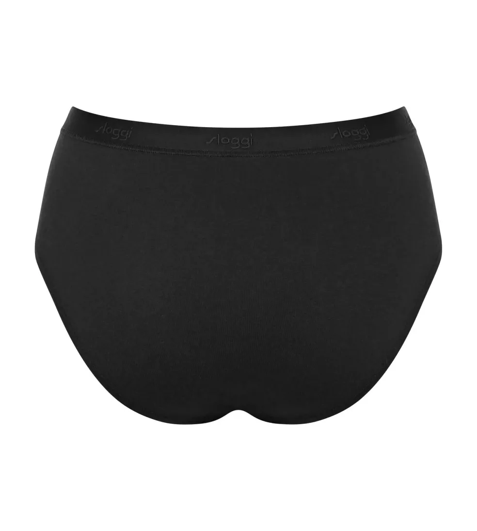 Sloggi Women GO Casual Midi (2-pack), dames slip, zwart