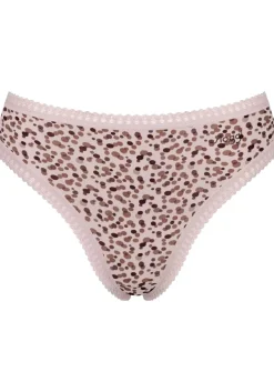 Sloggi Women GO Crush High leg (3-pack), dames slip, lichtroze, mauve, print