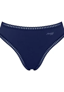 Sloggi Women GO Crush High leg (3-pack), dames slip, zwart, blauw, print