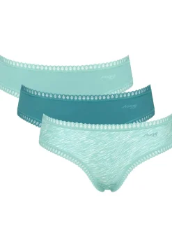 Sloggi Women GO Crush Hipster (3-pack), dames slip, lichtgroen, turquoise, print