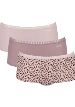 Sloggi Women GO Crush Short (3-pack), dames boxer, lichtroze, mauve, print