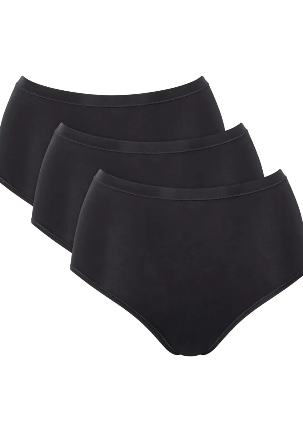 Sloggi Women GO Daily Cotton Highwaist (3-pack), dames slip, zwart