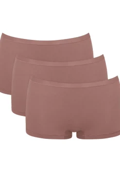Sloggi Women GO Daily Cotton Short (3-pack), dames boxer, donkerbruin