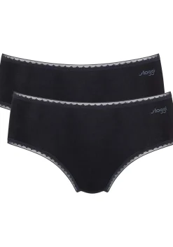 Sloggi Women GO Midi (2-pack), dames slip, zwart