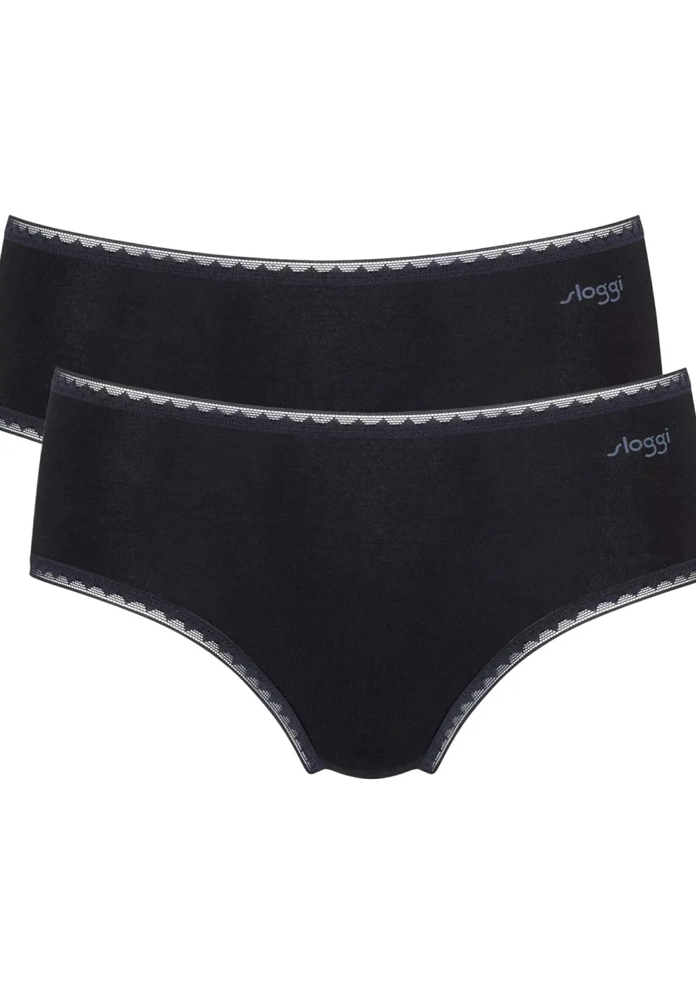 Sloggi Women GO Midi (2-pack), dames slip, zwart