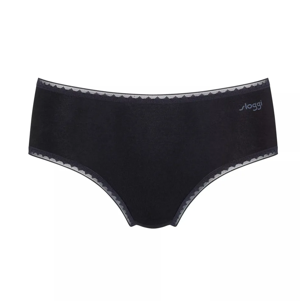 Sloggi Women GO Midi (2-pack), dames slip, zwart