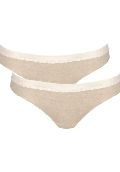 Sloggi Women GO Ribbed R Brazil (2-pack), dames slip, grijs