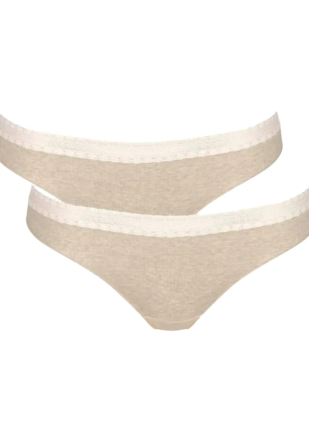 Sloggi Women GO Ribbed R Brazil (2-pack), dames slip, grijs