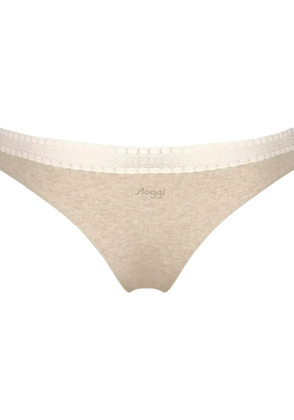 Sloggi Women GO Ribbed R Brazil (2-pack), dames slip, grijs