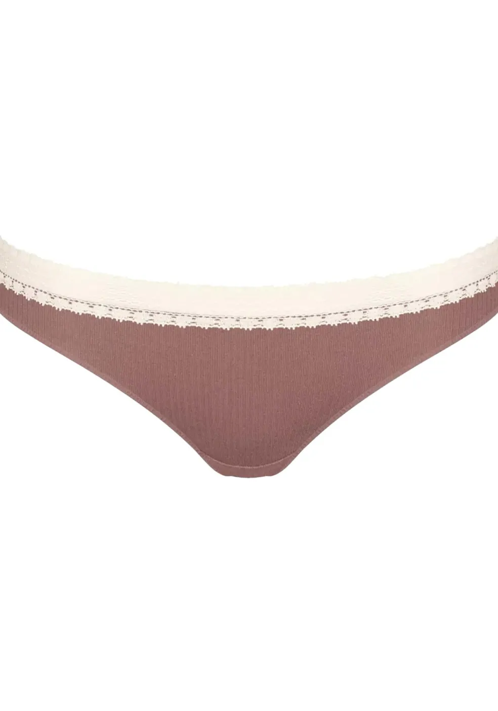 Sloggi Women GO Ribbed R Brazil (2-pack), dames slip, lichtbruin en ecru