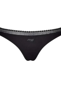 Sloggi Women GO Ribbed R Brazil (2-pack), dames slip, zwart