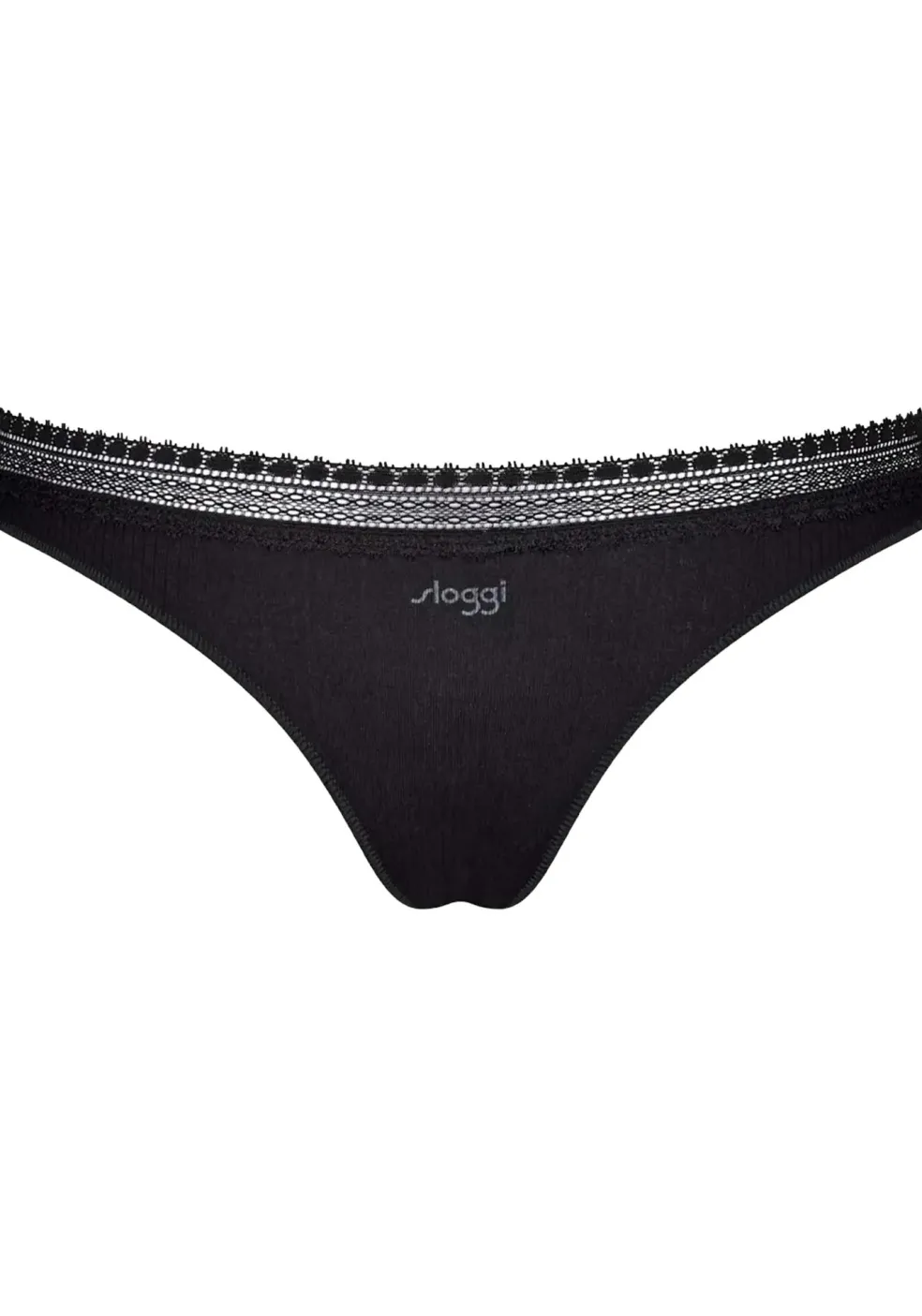 Sloggi Women GO Ribbed R Brazil (2-pack), dames slip, zwart
