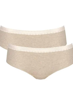 Sloggi Women GO Ribbed R Hipster (2-pack), dames slip, beige melange
