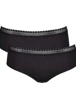 Sloggi Women GO Ribbed R Hipster (2-pack), dames slip, zwart