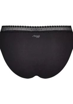 Sloggi Women GO Ribbed R Tai (2-pack), dames slip, zwart