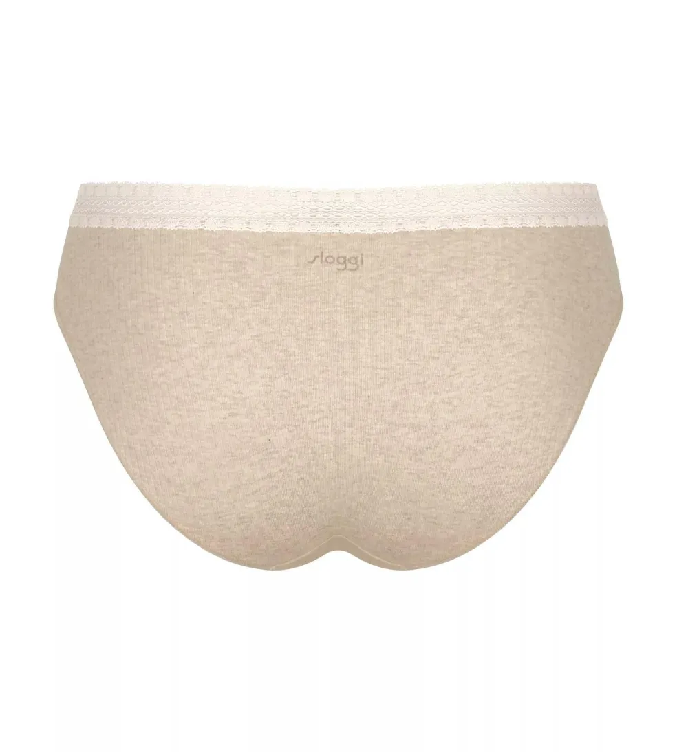 Sloggi Women GO Ribbed R Tai (2-pack), dames slip, beige melange