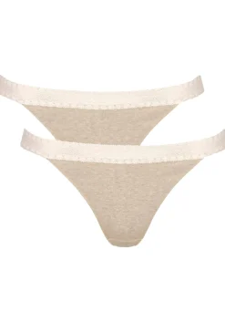 Sloggi Women GO Ribbed R Tanga (2-pack), dames slip, beige melange