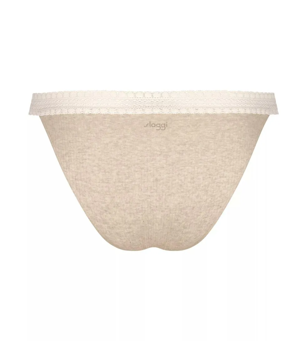Sloggi Women GO Ribbed R Tanga (2-pack), dames slip, beige melange