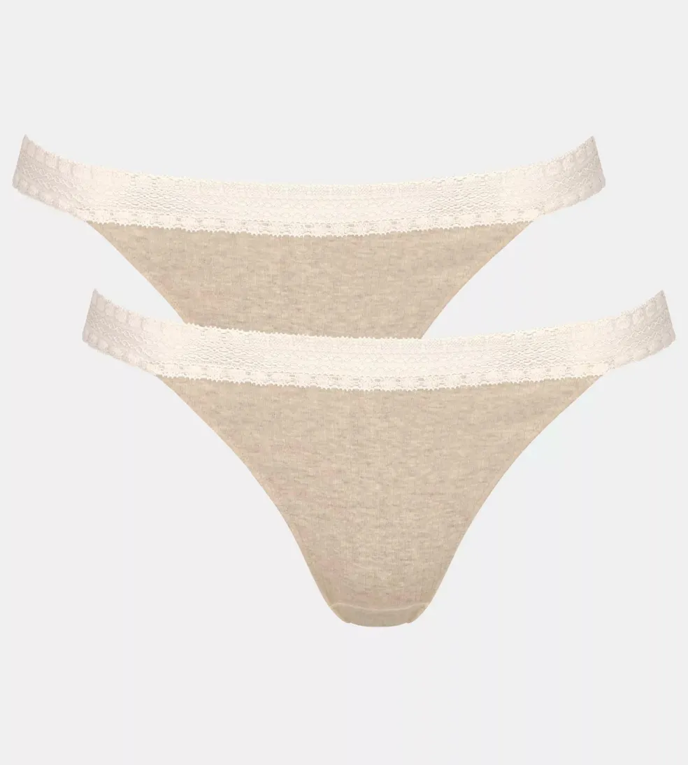 Sloggi Women GO Ribbed R Tanga (2-pack), dames slip, beige melange